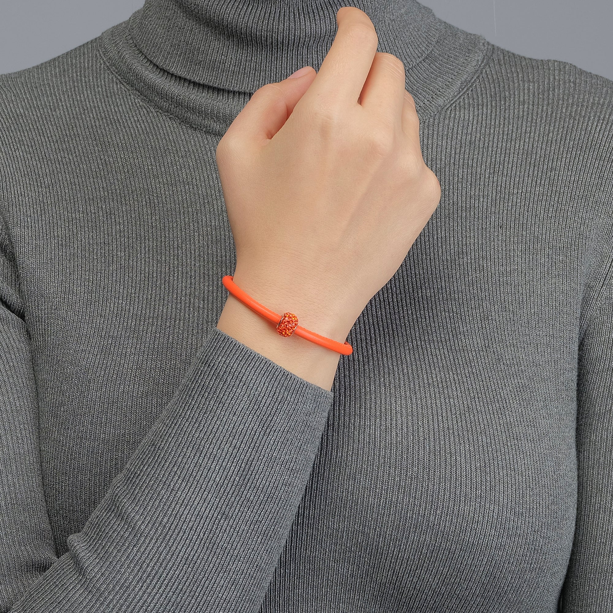 Old Skipper NPRSLB-954-TUBE-SILVER-charm-orange bratara 18cm
