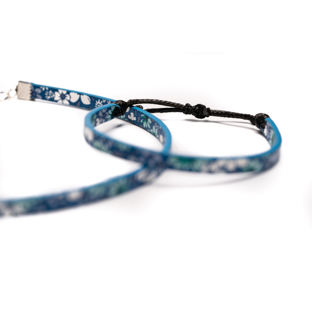 CrisFeather Blue Illy set choker brățară floral bleu