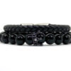 Dualstax No.12 set 2 bratari onix piele neagra