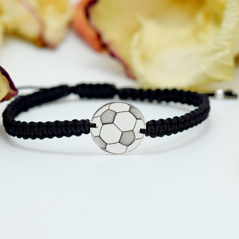 Mărgeluța din Cristal Minge de Fotbal brățară reglabilă cu șnur
