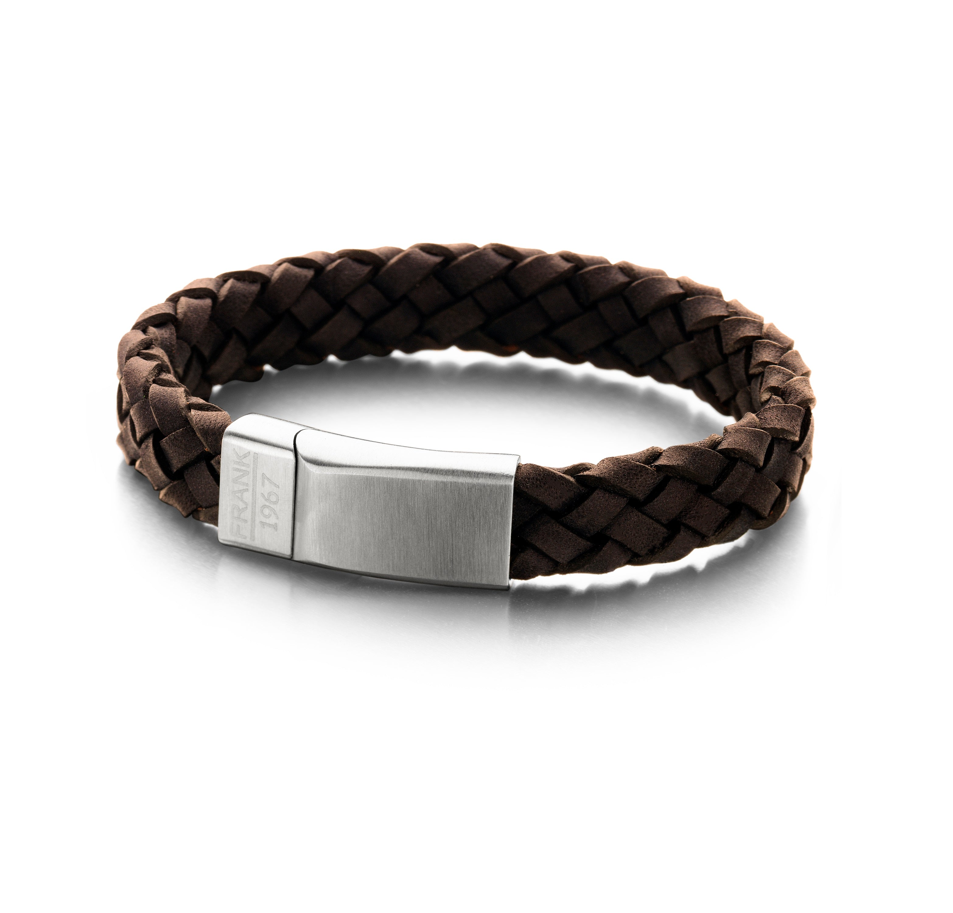 Frank 1967 Thick Braided bratara piele albastru 21cm