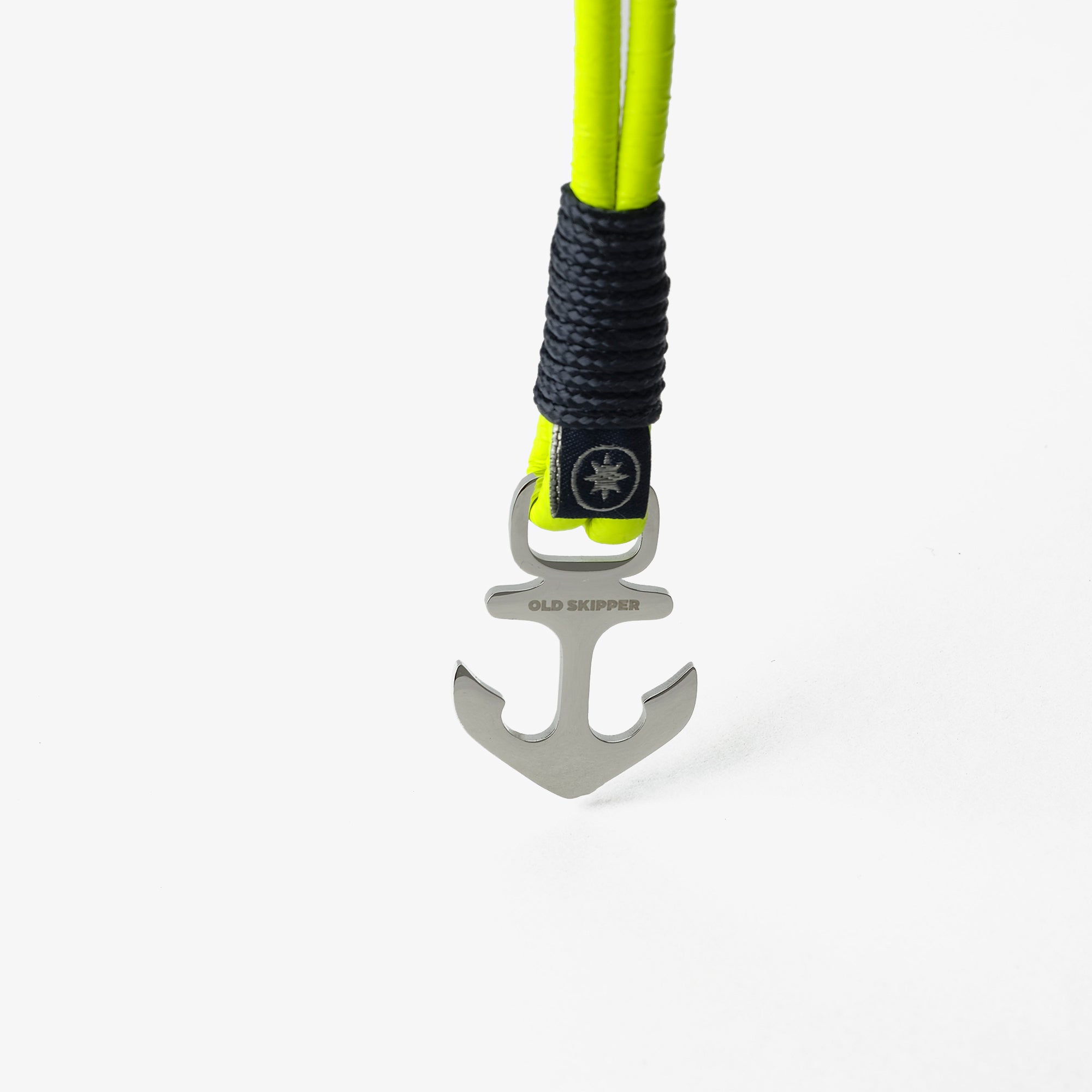 Old Skipper Sunburst Neon brățară piele ancoră galben neon