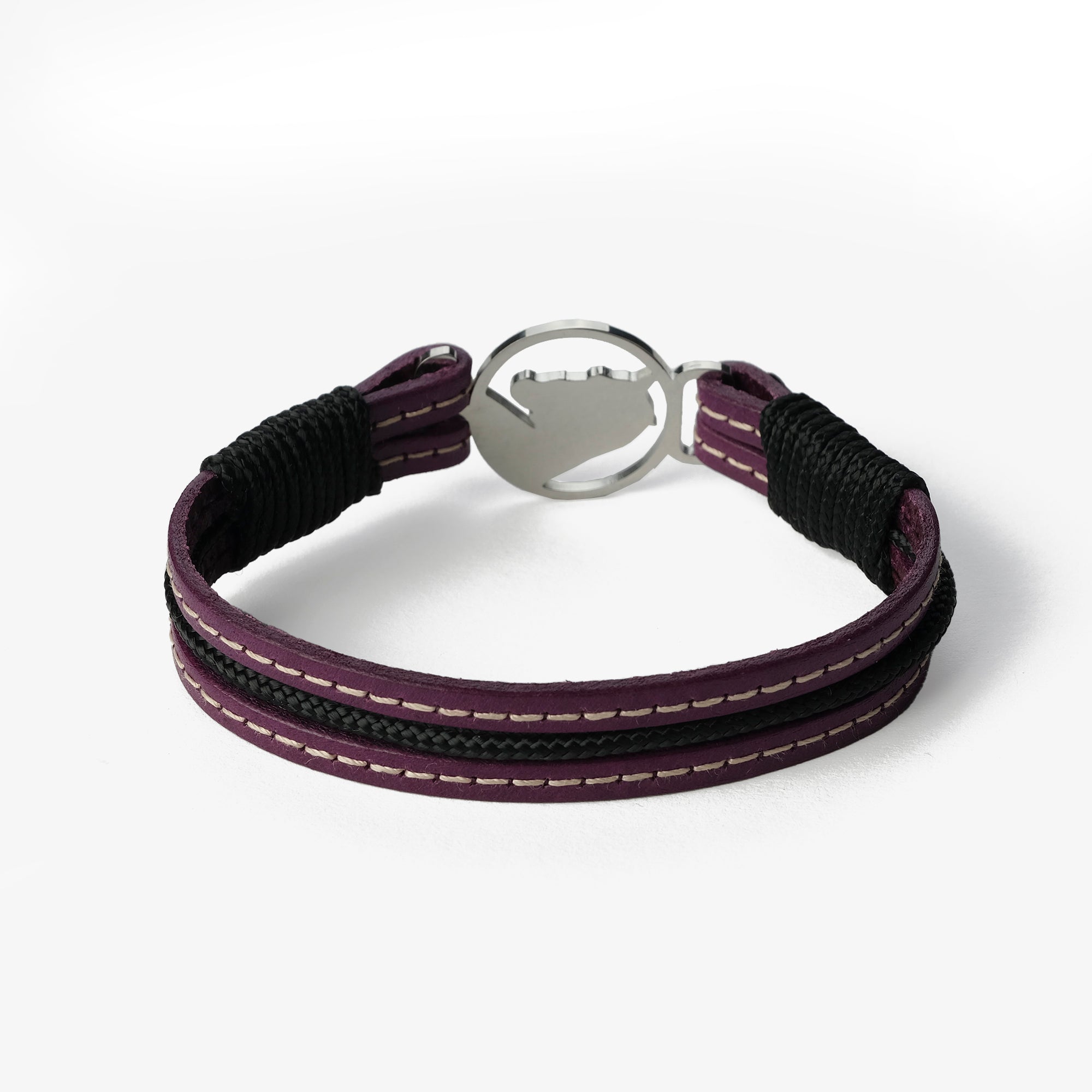 Old Skipper Plum Dream bratara piele mov cal