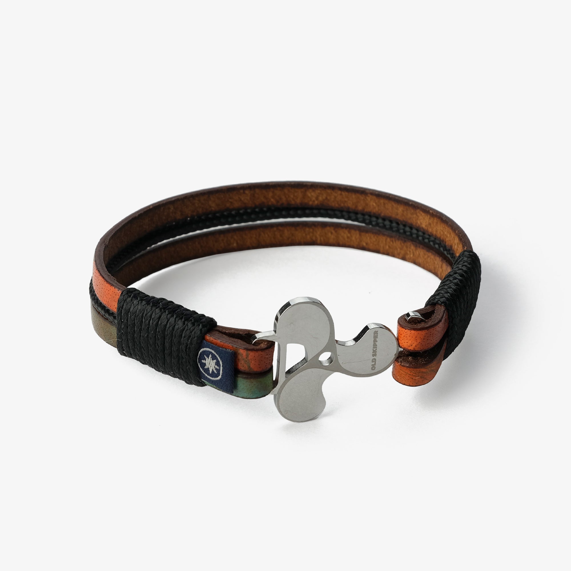 Old Skipper Mossy Shoreline brățară piele maro-verde
