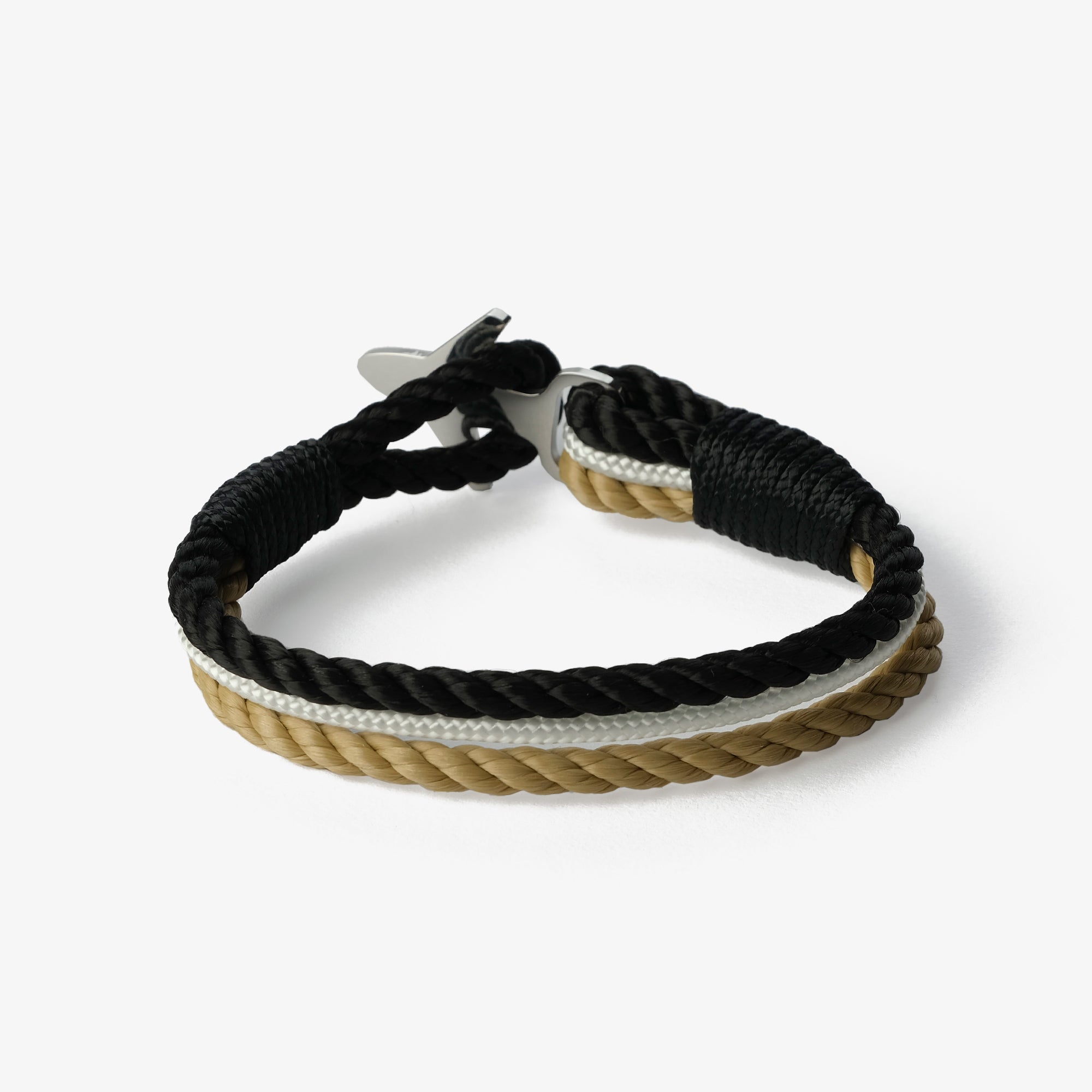 Old Skipper Sandswept Fusion brățară funie negru-bej-alb