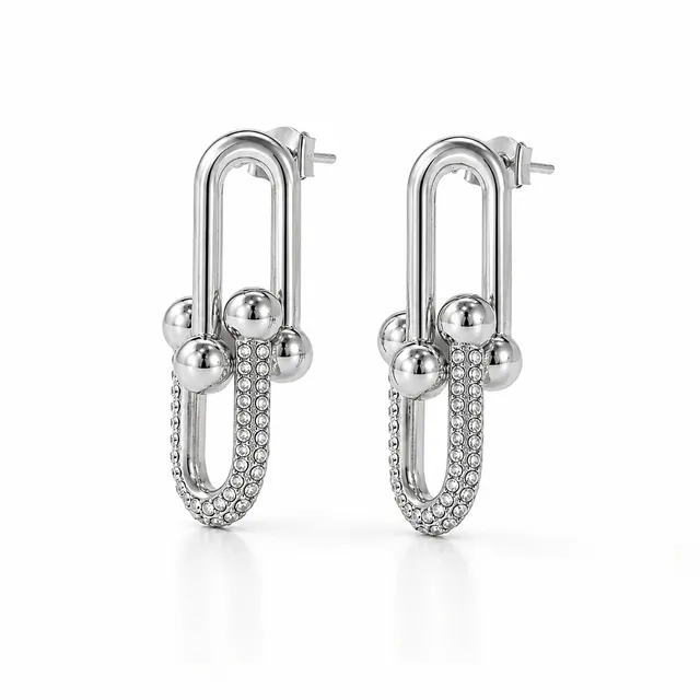 Rafini Milano Silver cercei placați cu aur alb 18K