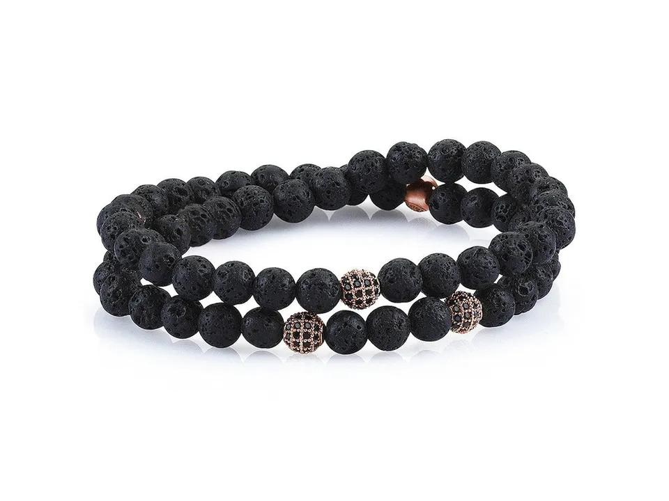 Dualstax Lava brățară bărbați wrap lavă 6mm