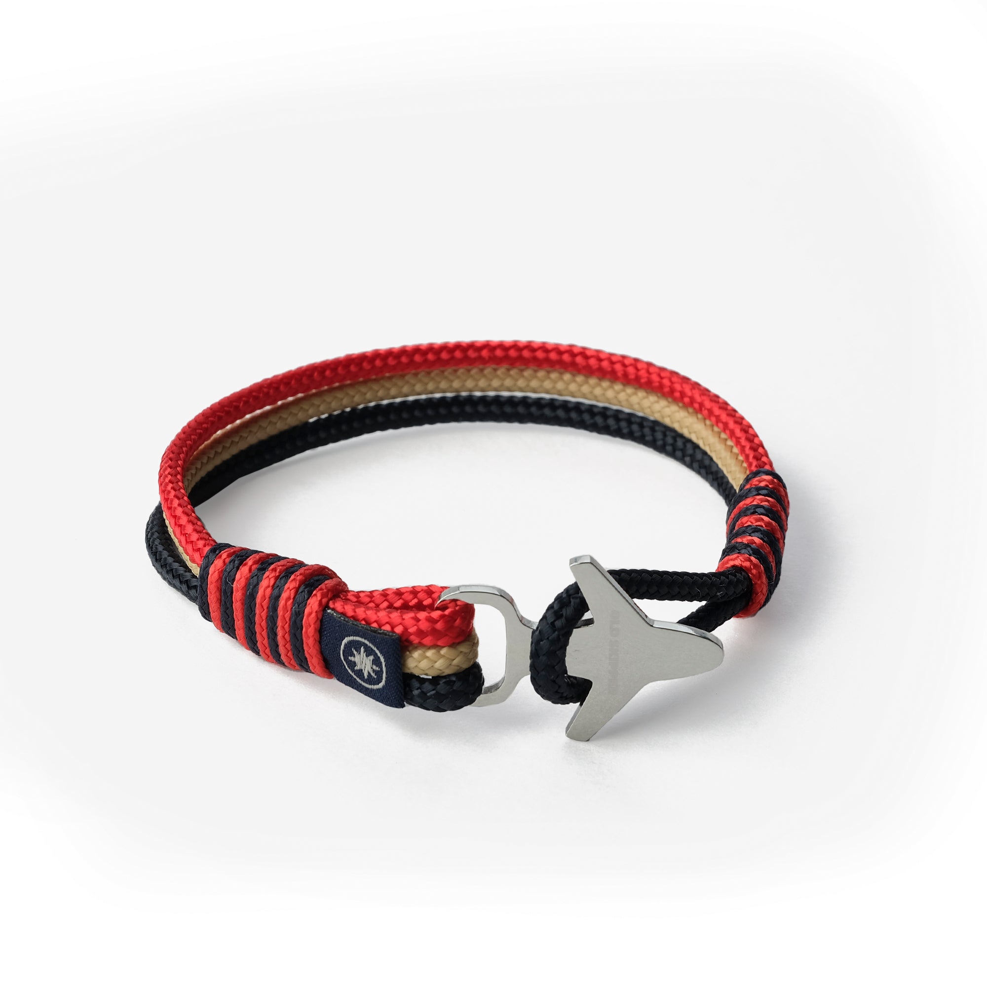 Old Skipper Nautical Trio brățară roșu-bej-bleumarin frânghie
