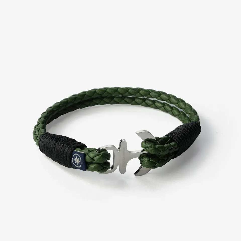 Old Skipper Evergreen Voyage bratara impletita ancora M
