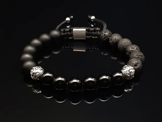 Dualstax MultiBlack brățară onix lavă 8mm