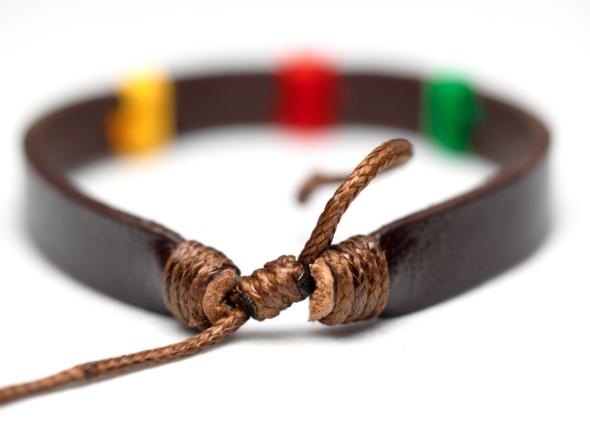 CrisFeather Rasta Damian brățară piele tricolor bărbați