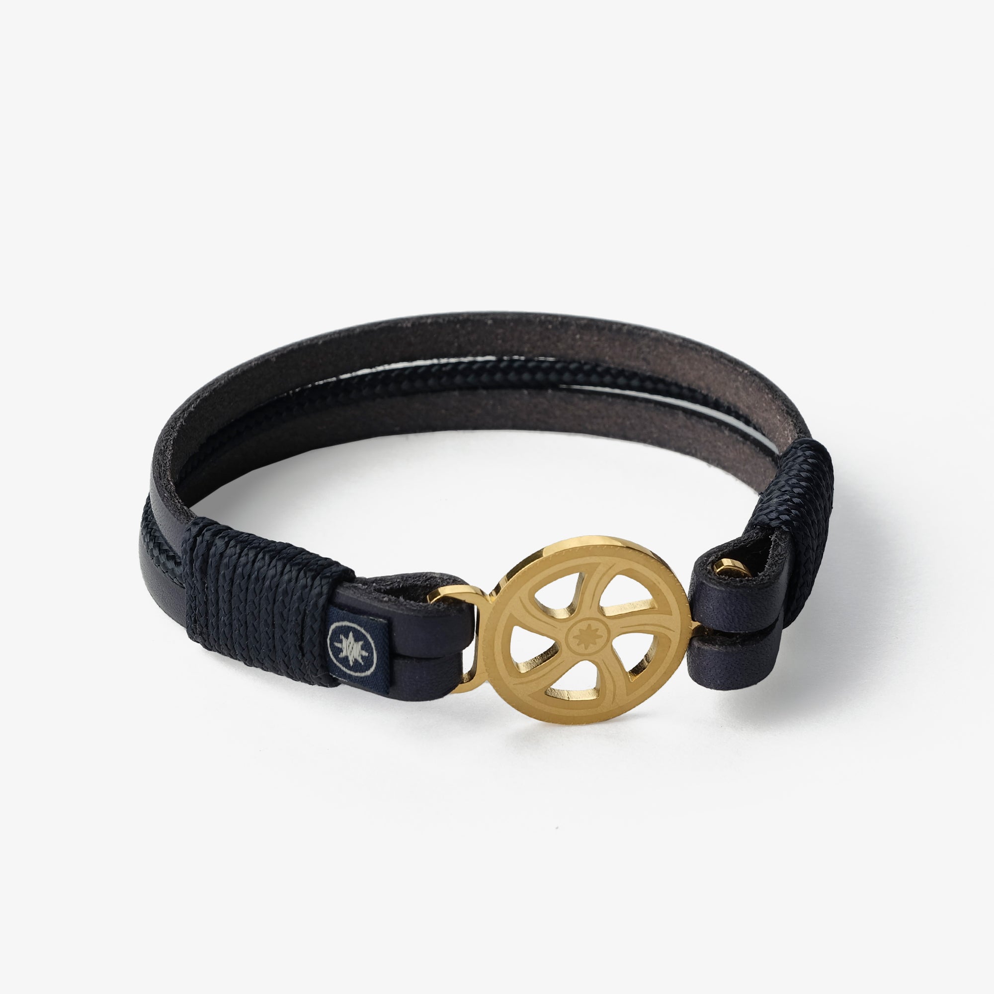Old Skipper Jack Tar Golden brățară piele North Star negru-auriu
