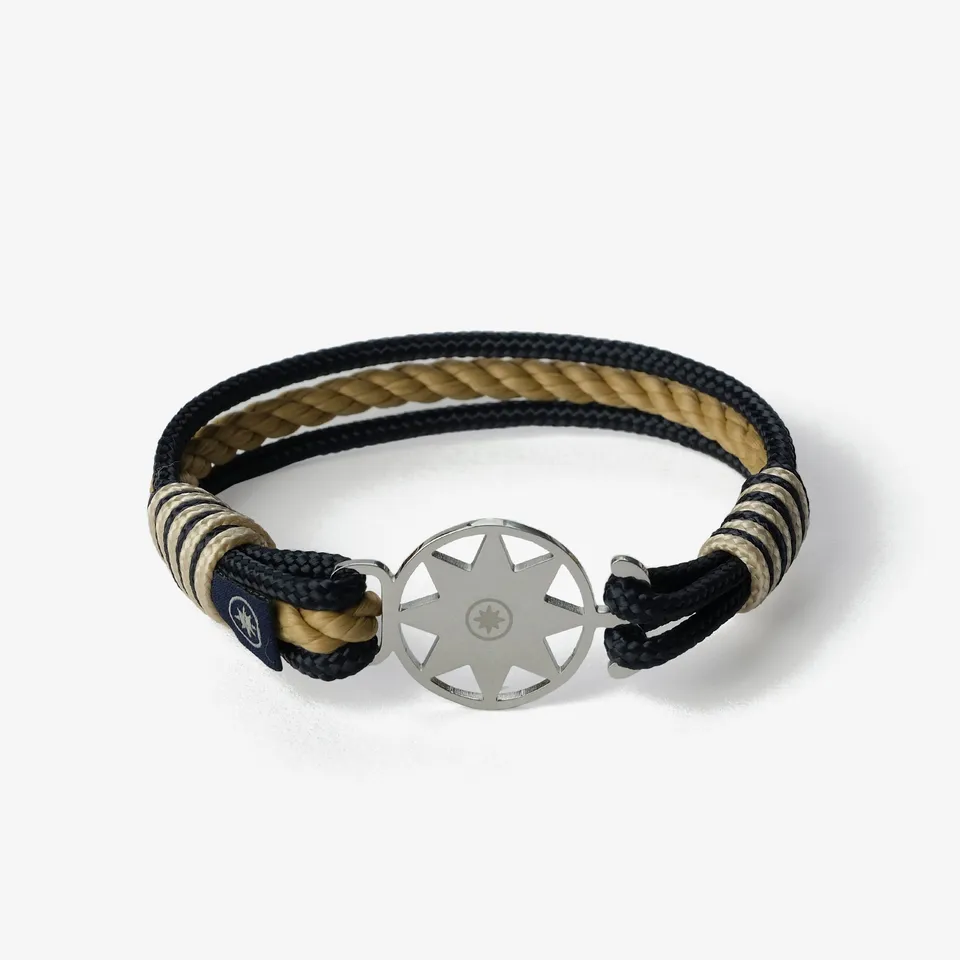 Old Skipper Navy bratara sfoara stea nord bleumarin-bej