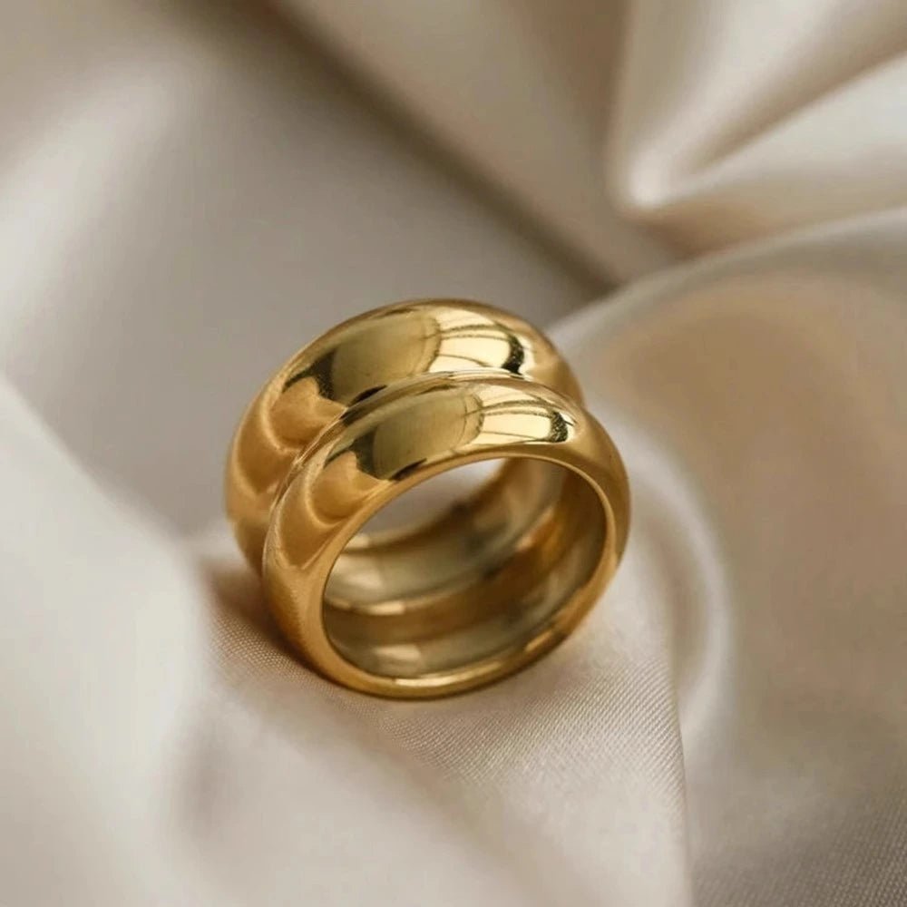 Rafini Double inel dublu placat aur 18K marimea 8