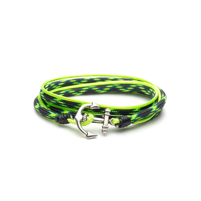 CrisFeather Zombie bratara barbati paracord ancora argintie