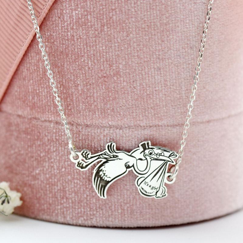 Margeluta.dincristal Barza It's a Boy Girl lantisor personalizat