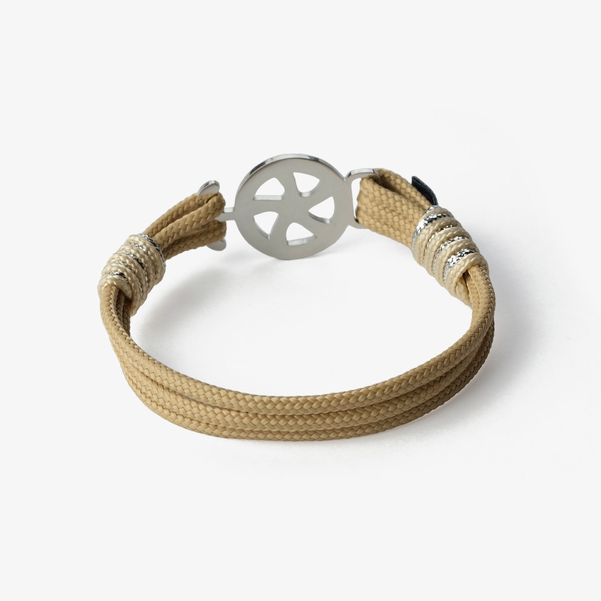 Old Skipper Sand Dune Wheel bratara bej-argintiu din sfoara