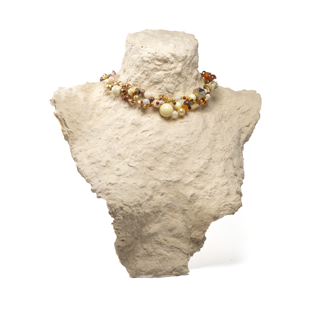 CrisFeather Goldie colier mărgele auriu-crem-bronz
