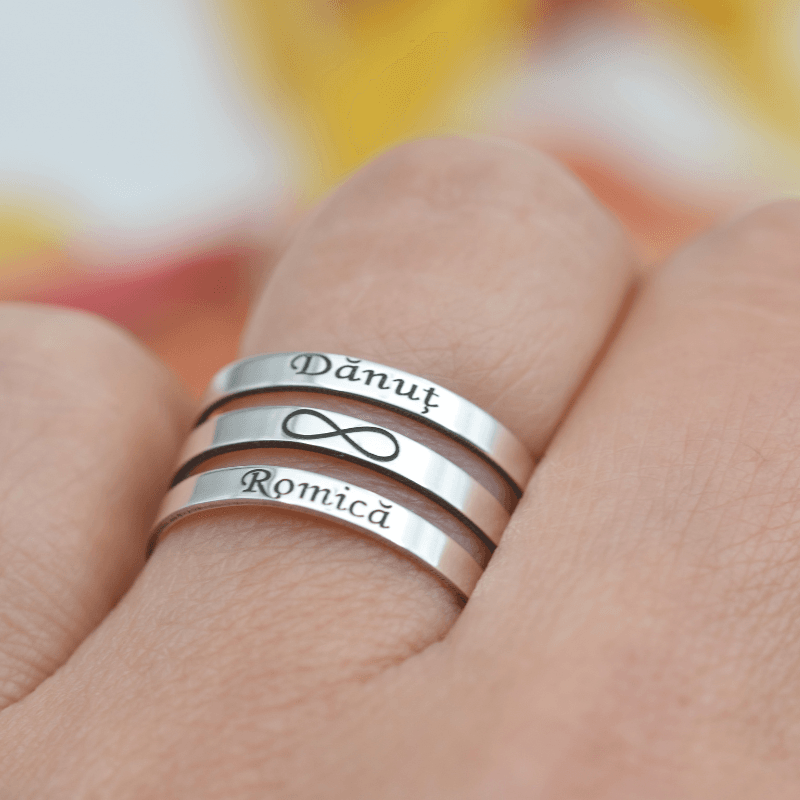 Margeluta.dincristal inel reglabil personalizat argint 925 lat