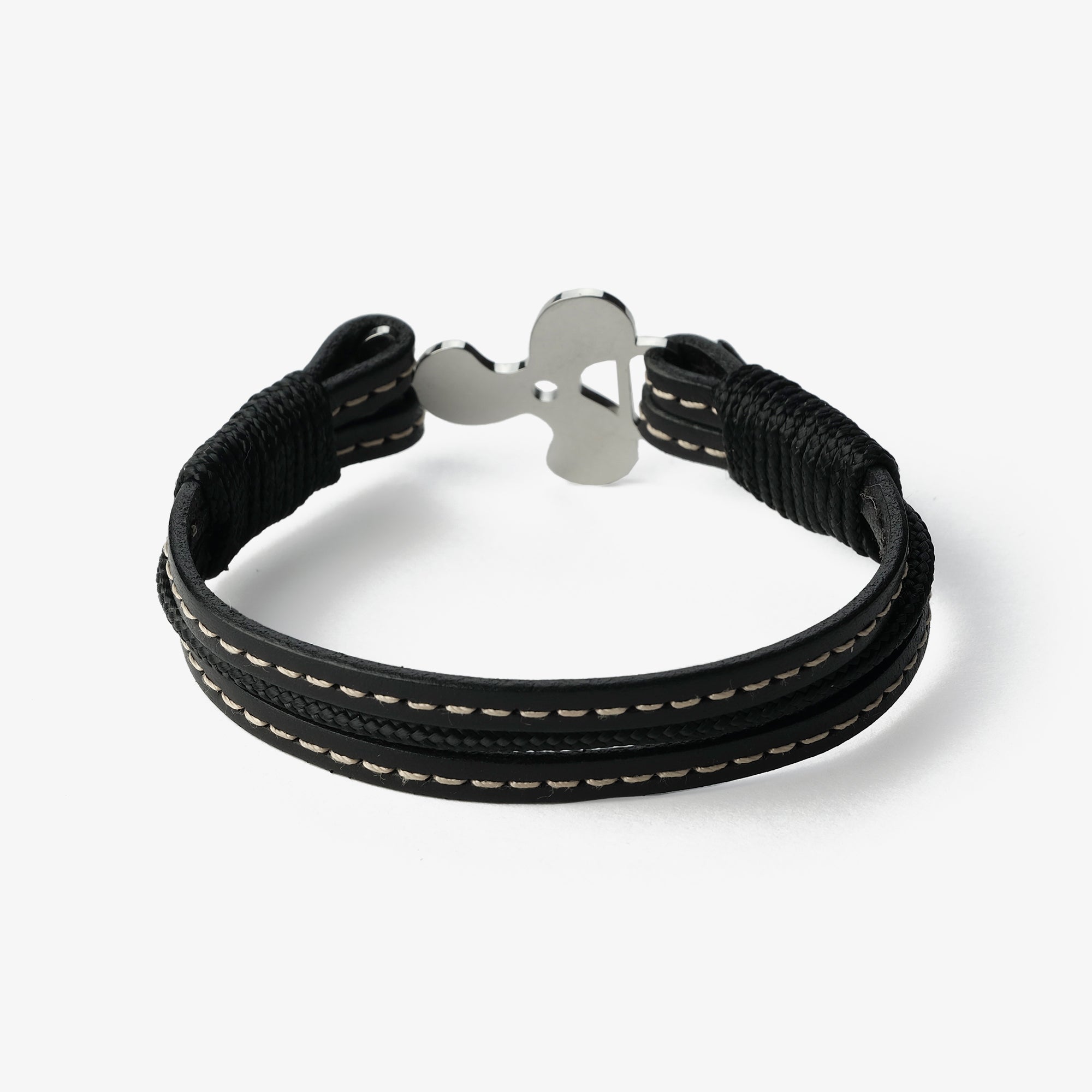 Old Skipper Midnight Noir bratara piele elice negru