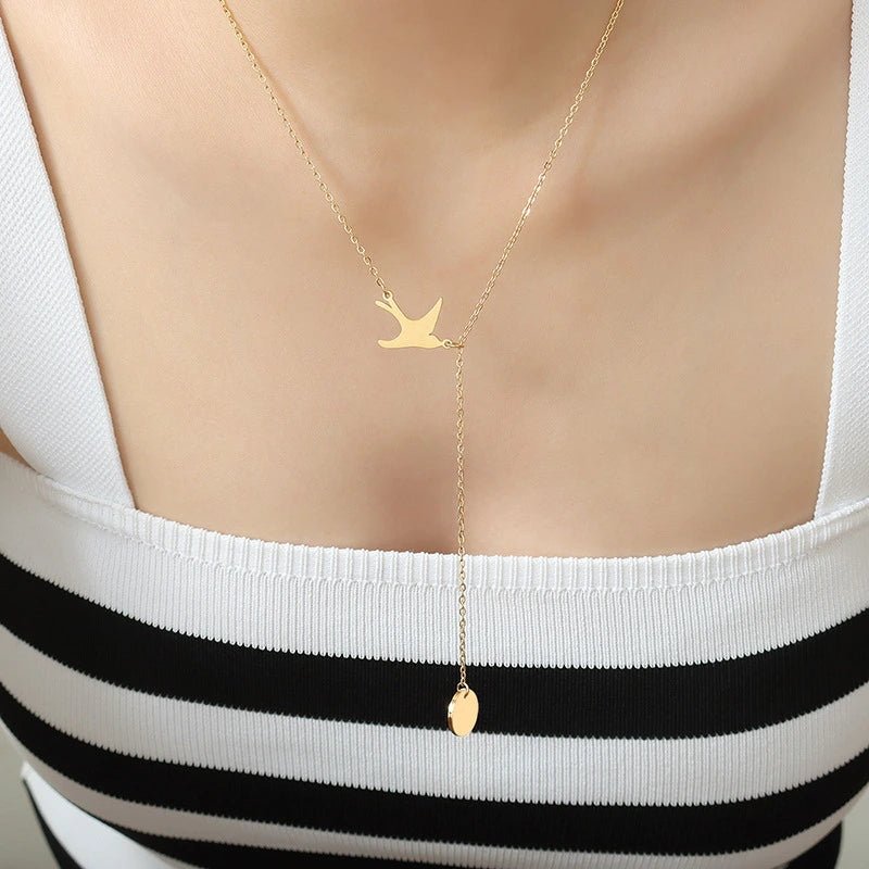 Rafini Freedom Charm lănțișor placat aur 18K