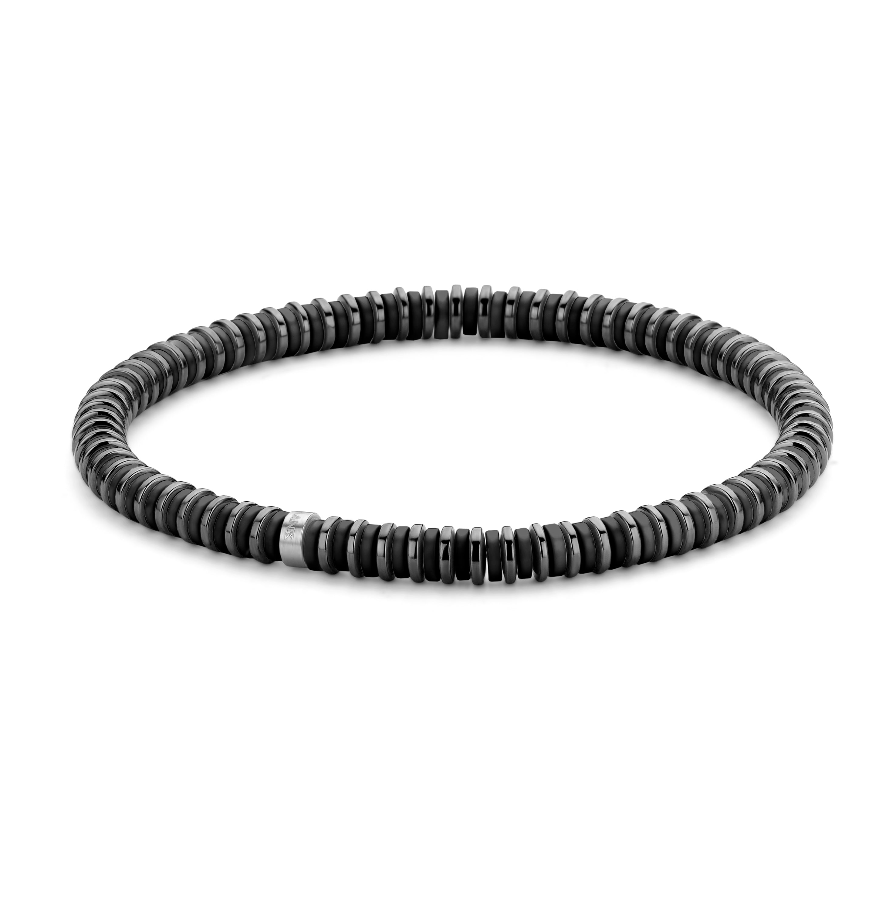 Frank 1967 Thin Disc Bead bratara hematit negru 18,5 cm
