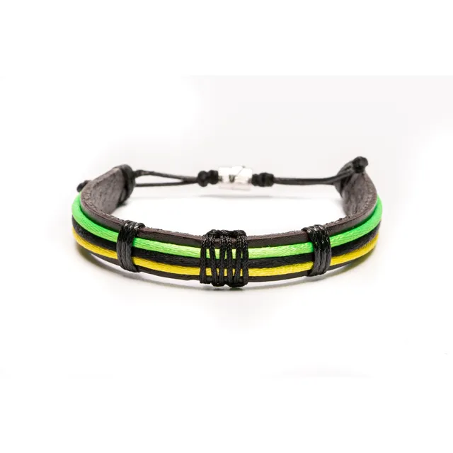 CrisFeather Magnum Green bratara piele rasta
