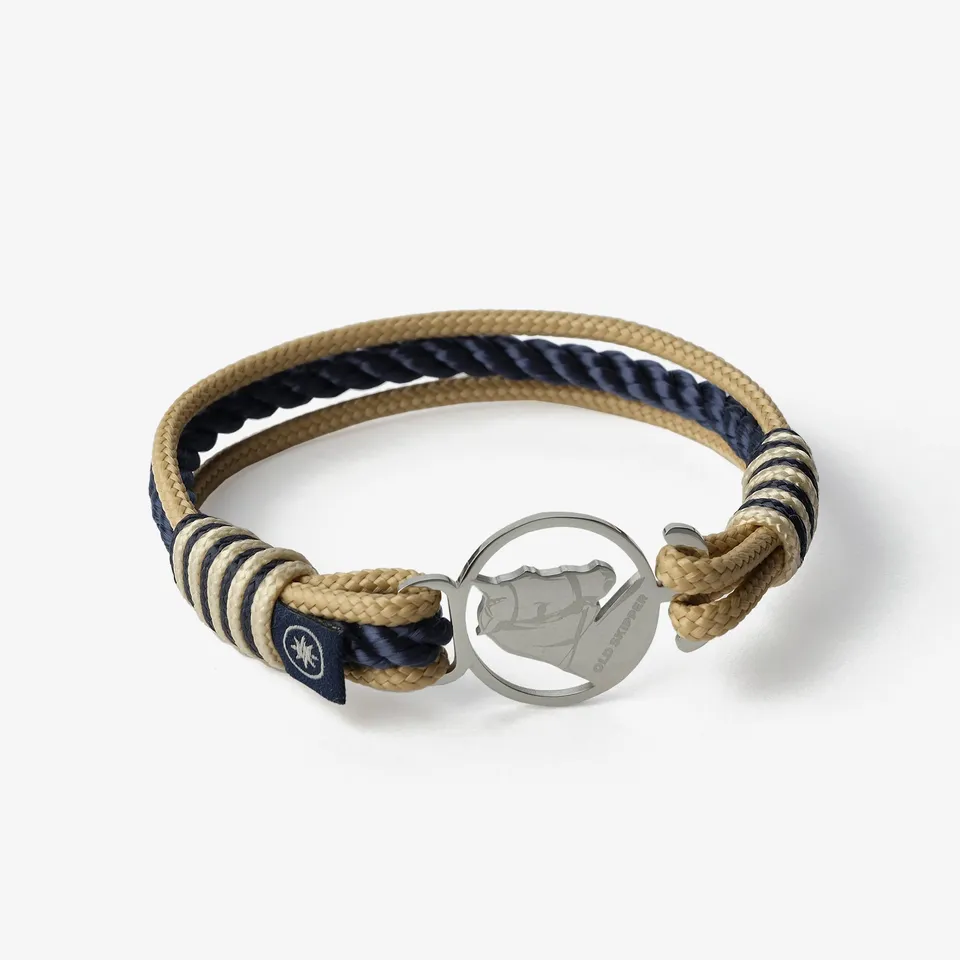 Old Skipper Beachcomber's Braid Horse bratara sfoara bej-bleumarin M
