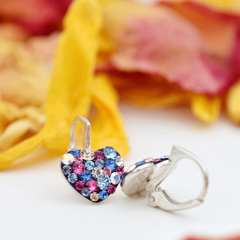 Margeluta.dincristal Inimioare set bijuterii argint 925 cu cristale