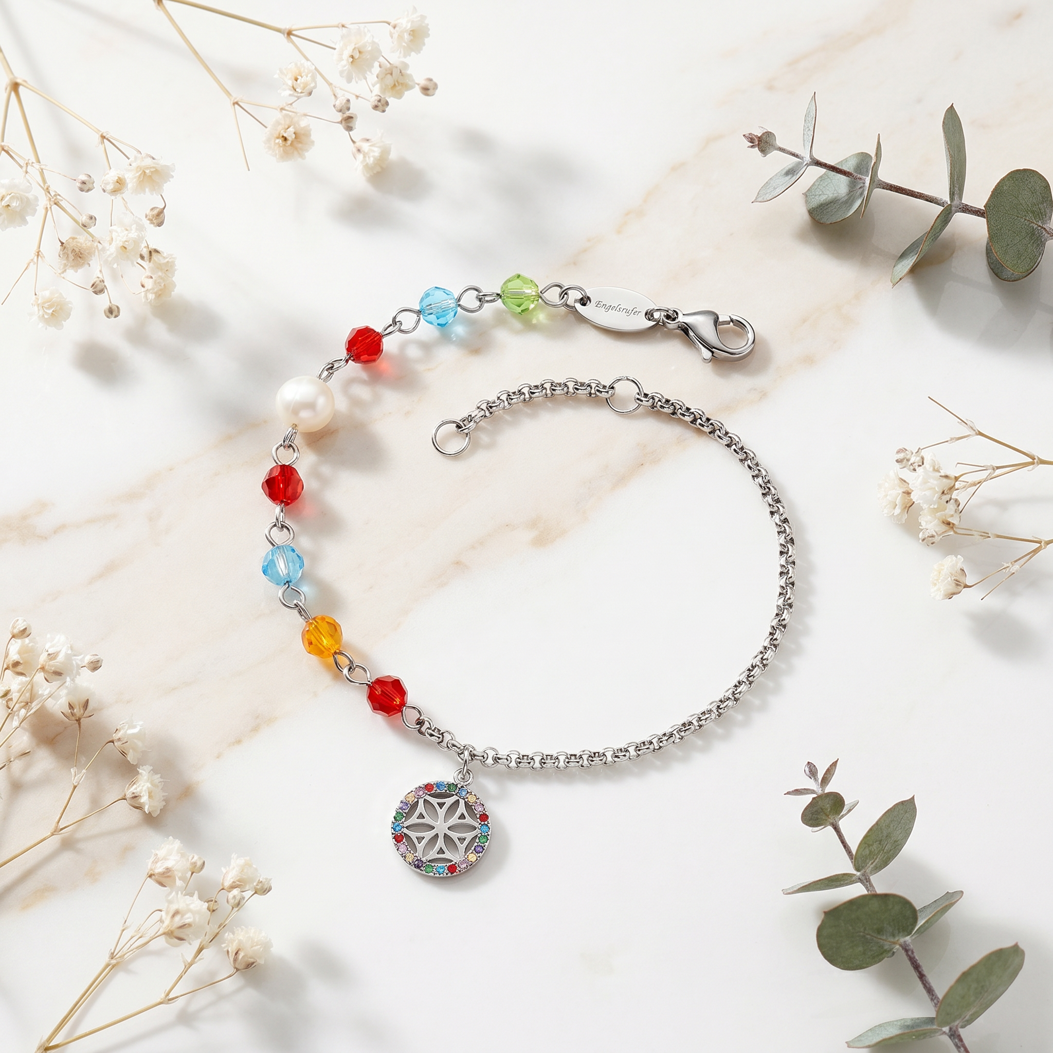 Engelsrufer Boho Floarea Vietii bratara otel multicolor