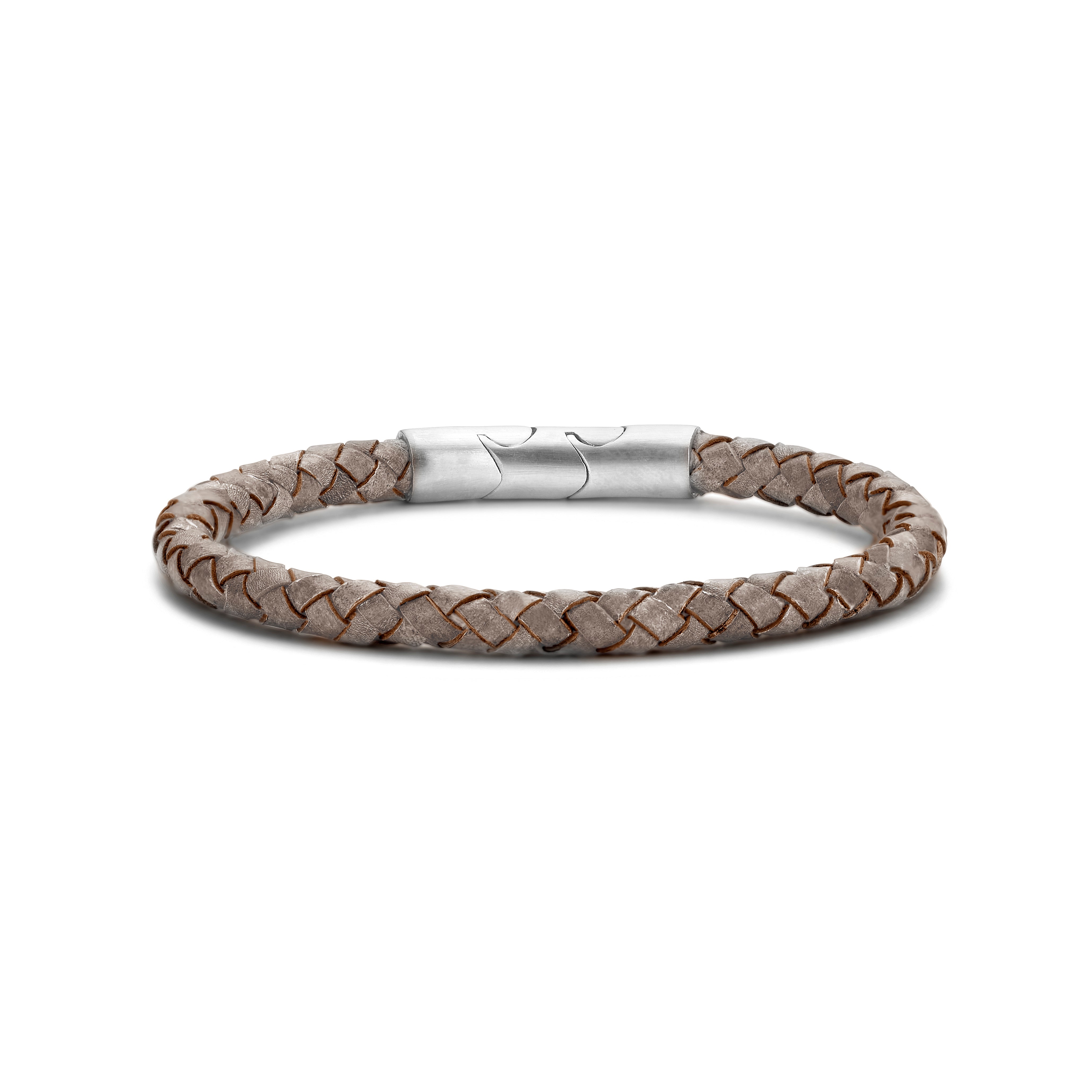 Frank 1967 bratara piele impletita maro rugged 21 cm