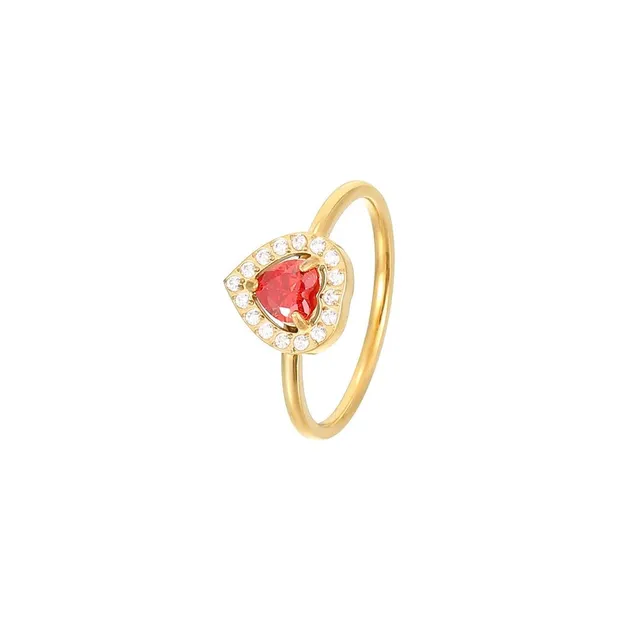Rafini Royal Red inel auriu mărimi 7-8 piatră roșie