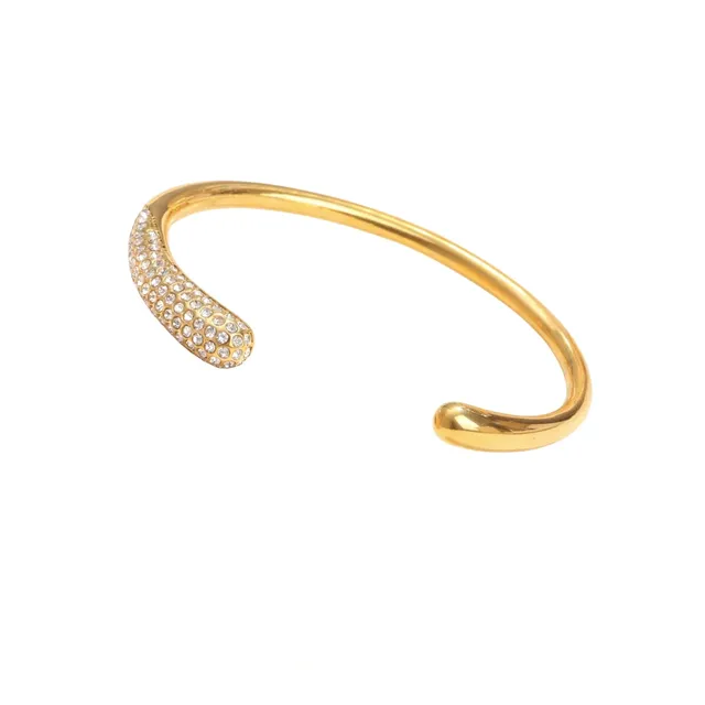 Rafini Crystal Curve brățară reglabilă placată cu aur 18K