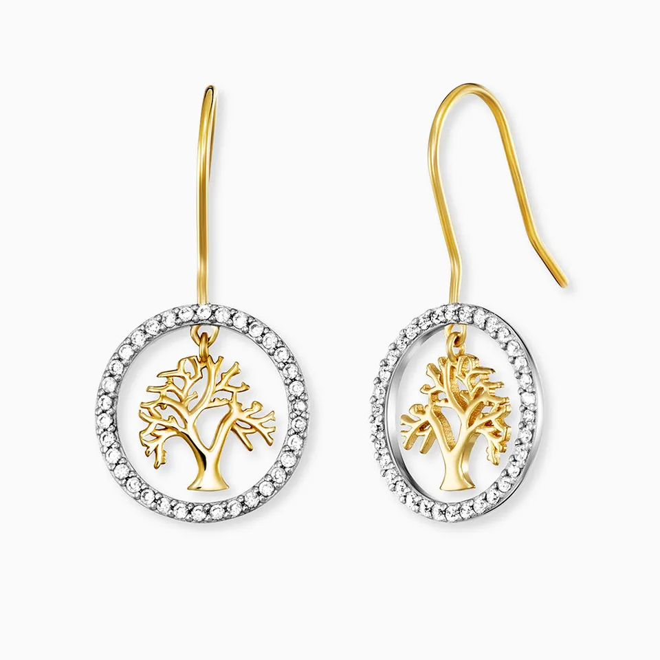 Engelsrufer Lebensbaum cercei argint 925 bicolor zirconia
