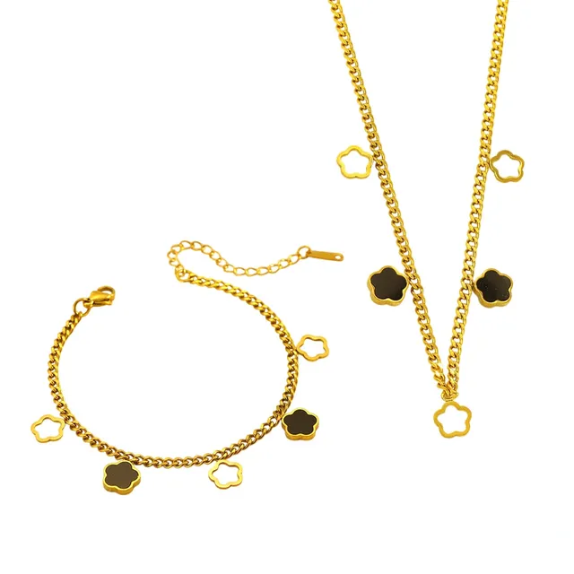Rafini Black Moon set bijuterii placat aur 18k