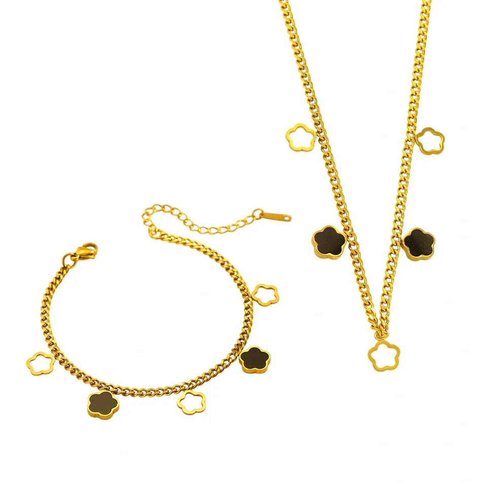 Rafini Black Moon set bijuterii placat aur 18k