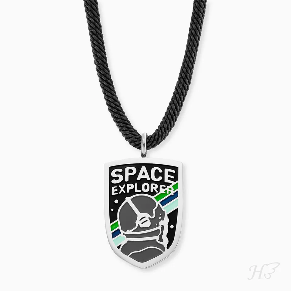 Herzengel colier copii astronaut multicolor din email
