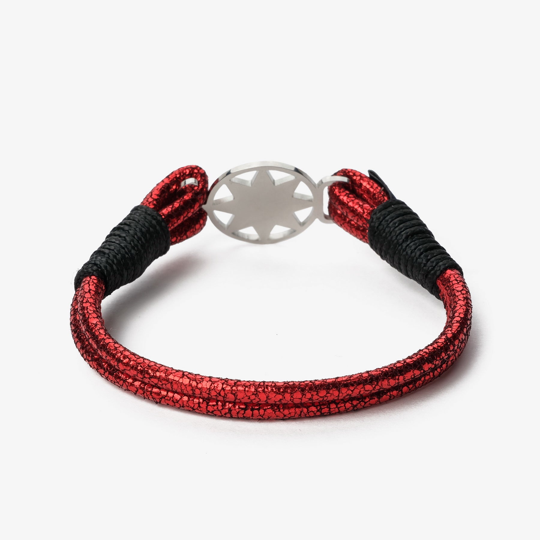 Old Skipper Red Horizon brățară piele roșu-negru stea