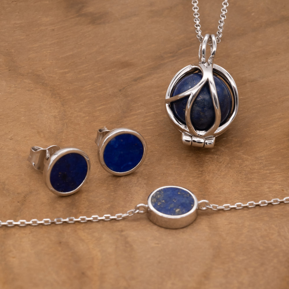Engelsrufer Powerful Stone cercei argint lapislazuli