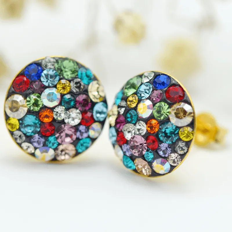 Margeluta.dincristal Big Chaton Ball cercei surub multicolor 12mm
