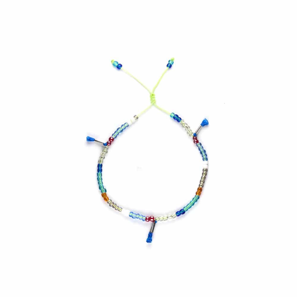 CrisFeather Sofy brățară gleznă multicolor cu albastru