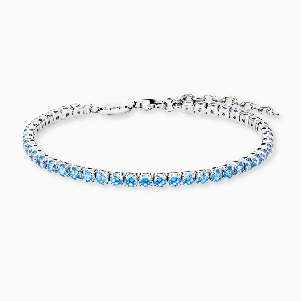 Engelsrufer Shiny bratara tennis argint zirconia albastra
