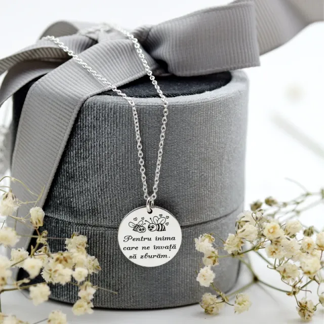 Mărgeluța Bănuț lănțișor argint personalizat 40 cm