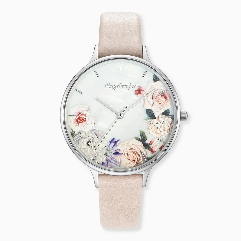 Ceas Engelsrufer Romantic Flowers Blume piele bej sidef