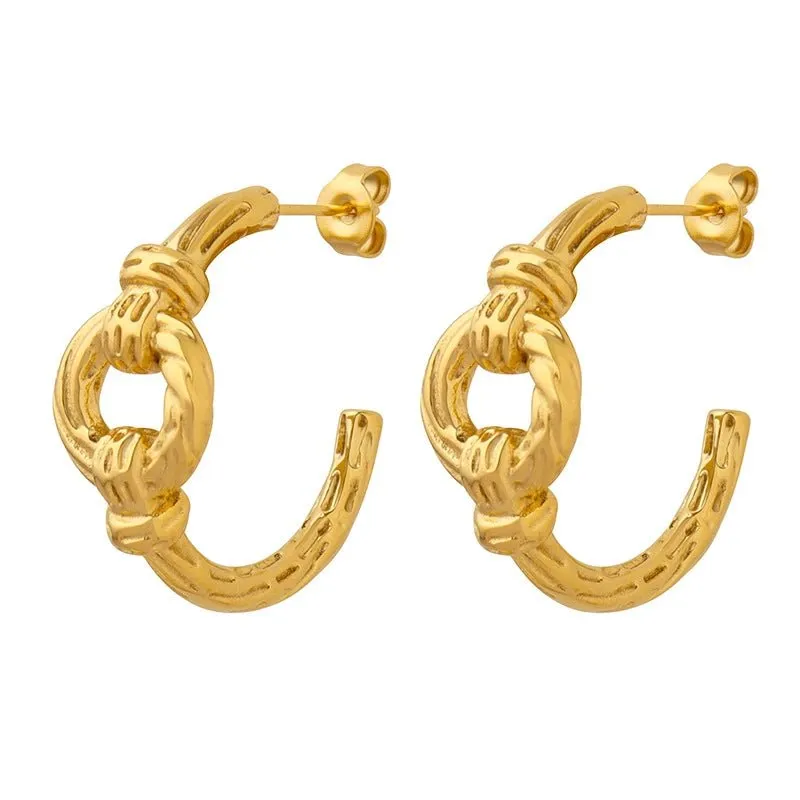 Rafini Golden Knot cercei placati cu aur 18K