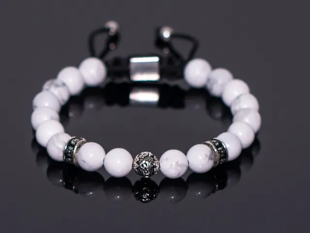 Dualstax Silver Howlite bratara howlit argint 925 reglabila