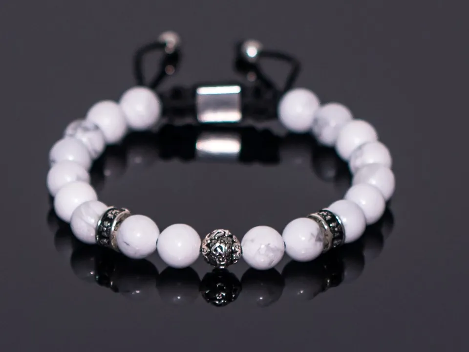 Dualstax Silver Howlite bratara howlit argint 925 reglabila