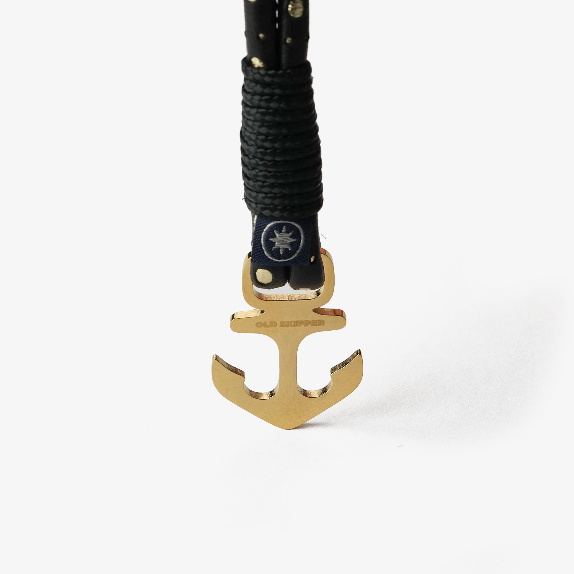 Old Skipper Luxe Anchor bratara ancora negru-auriu