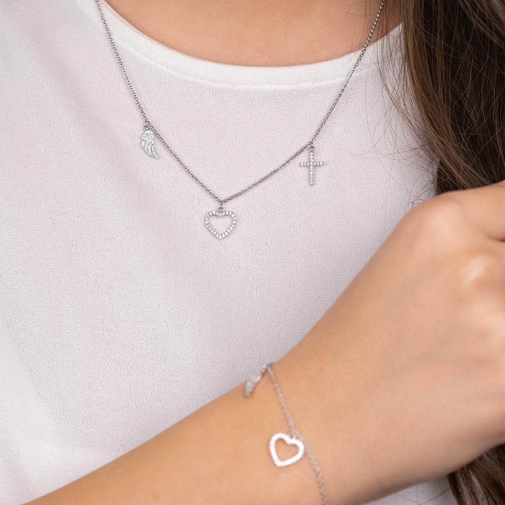 Engelsrufer Glaube Liebe Hoffnung colier argint cu zirconia
