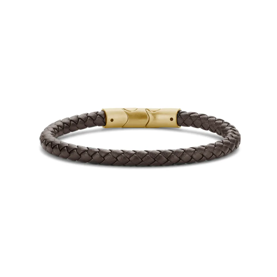 Frank 1967 Braided Leather brățară neagră piele